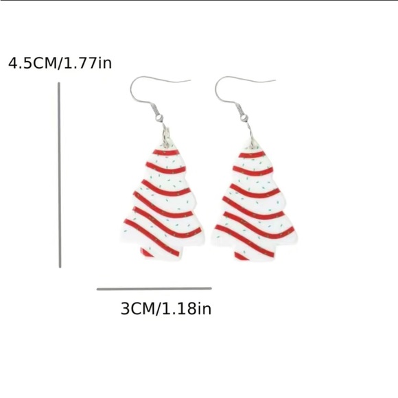 NWT Acrylic Christmas Tree Earrings - Picture 4 of 4